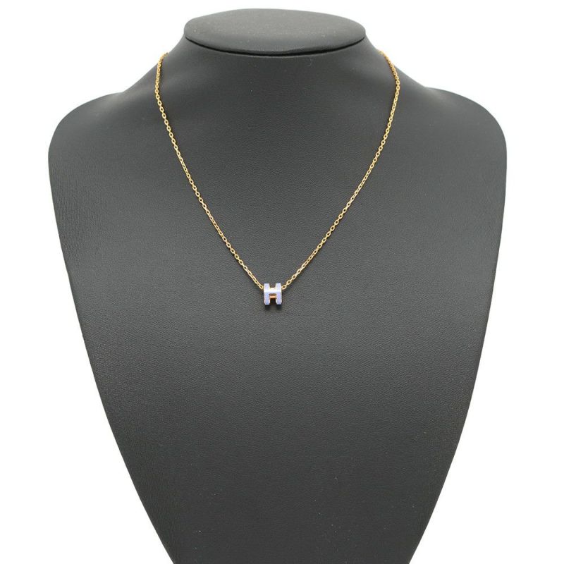 エルメス ネックレス ミニ・ポップアッシュ リラ/ゴールド金具 HERMES アクセサリー
