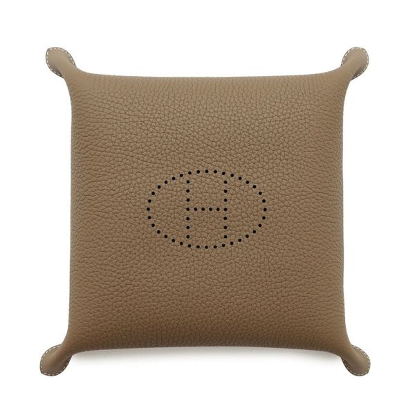 エルメス トレイ ヴィド・ポッシュ ミーズ・エ・ルランス エトゥープ/シルバー金具 トリヨン U刻印 HERMES トレー