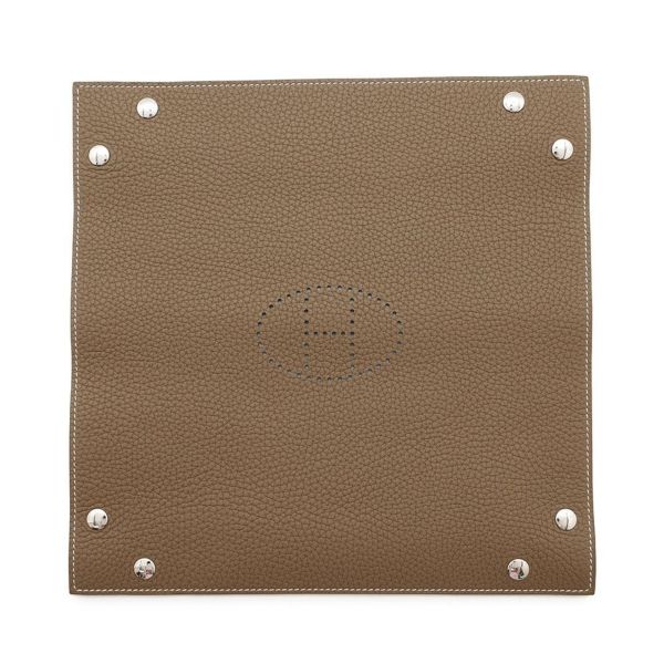 エルメス トレイ ヴィド・ポッシュ ミーズ・エ・ルランス エトゥープ/シルバー金具 トリヨン U刻印 HERMES トレー
