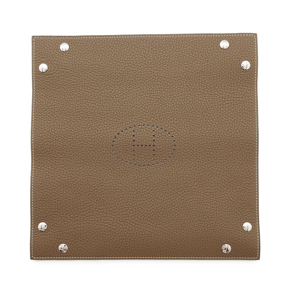 エルメス トレイ ヴィド・ポッシュ ミーズ・エ・ルランス エトゥープ/シルバー金具 トリヨン U刻印 HERMES トレー