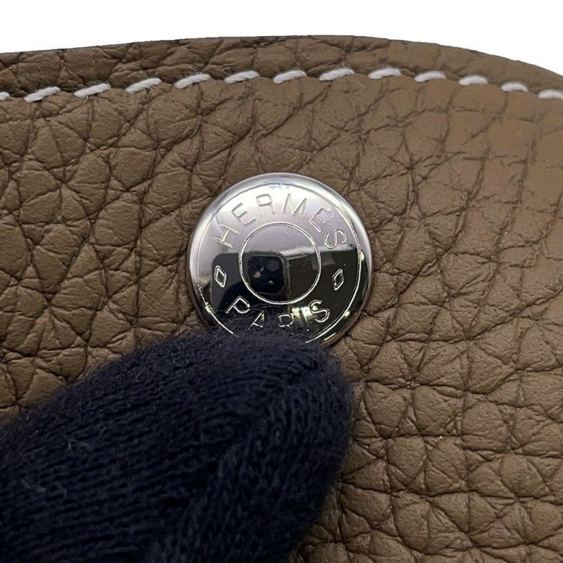 エルメス トレイ ヴィド・ポッシュ ミーズ・エ・ルランス エトゥープ/シルバー金具 トリヨン U刻印 HERMES トレー