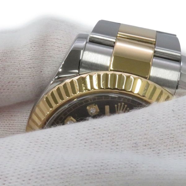 ロレックス デイトジャスト G番 SS/K18YG 116333G ROLEX 腕時計 黒文字盤 10Pダイヤ