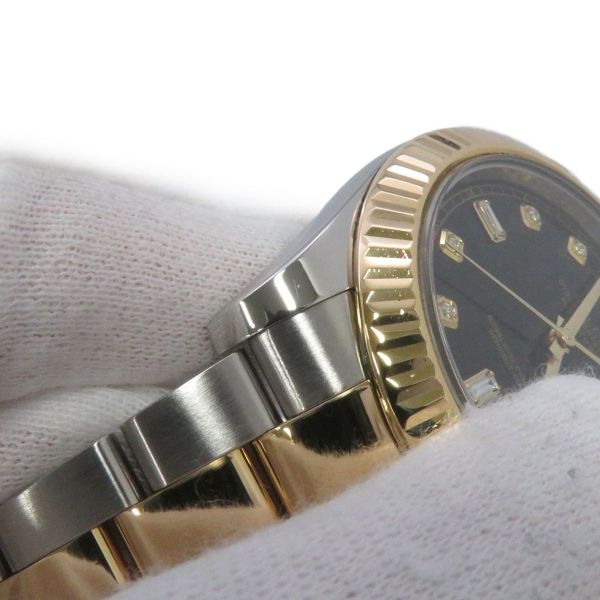ロレックス デイトジャスト G番 SS/K18YG 116333G ROLEX 腕時計 黒文字盤 10Pダイヤ