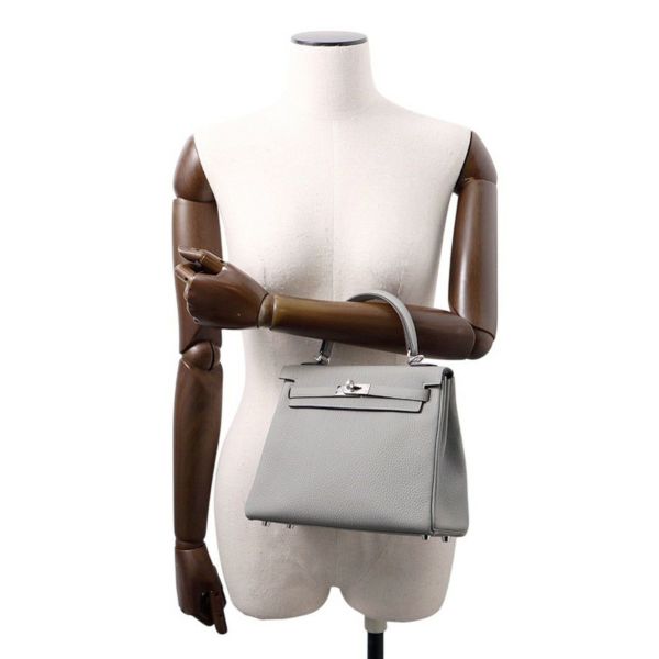 エルメス ハンドバッグ ケリー25 内縫い グリムエット/シルバー金具 トゴ W刻印 HERMES Kelly 2wayバッグ