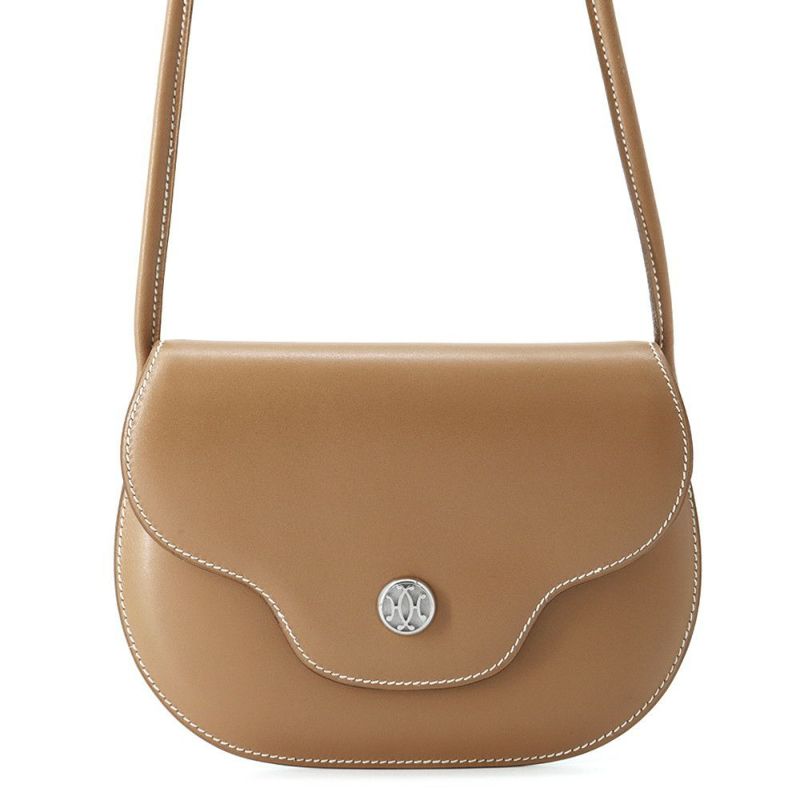 エルメス ショルダーバッグ ゴールド/シルバー金具 ボックスカーフ HERMES ポシェット