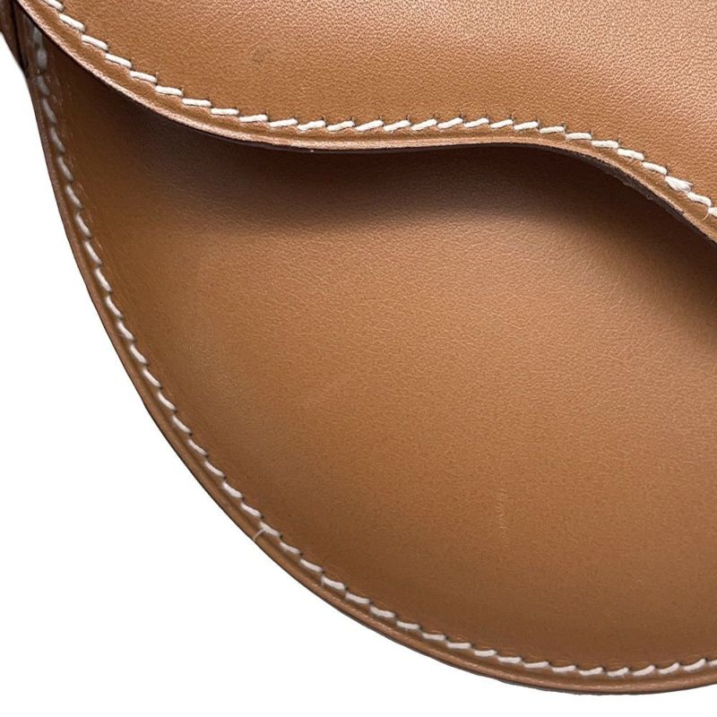 エルメス ショルダーバッグ ゴールド/シルバー金具 ボックスカーフ HERMES ポシェット