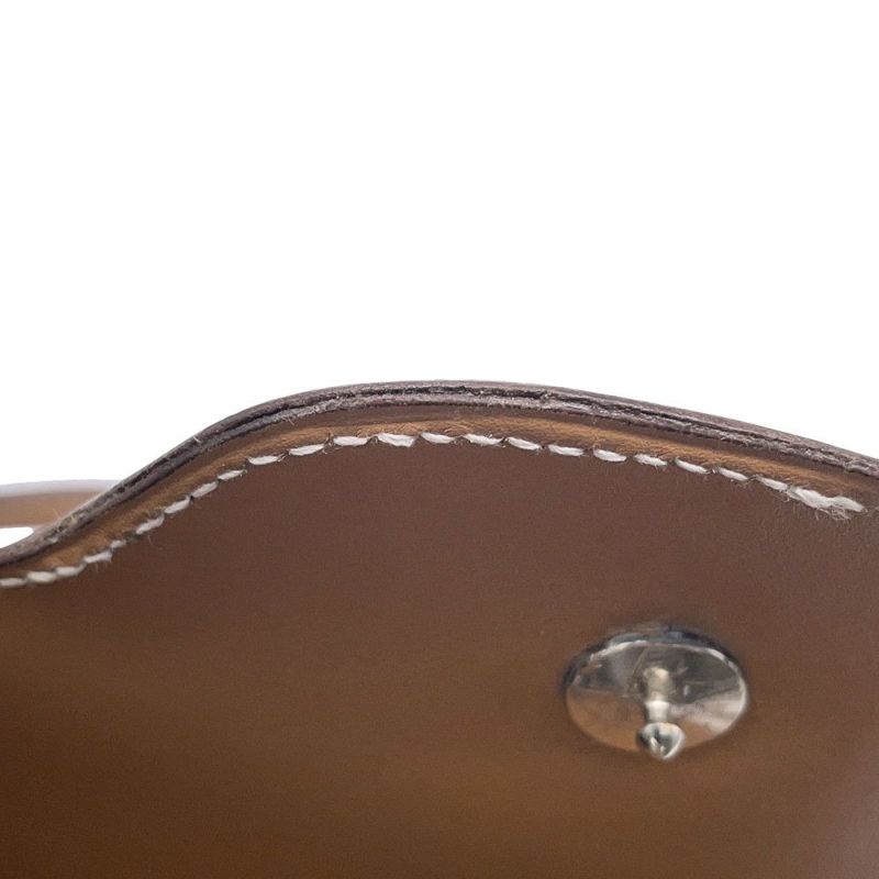 エルメス ショルダーバッグ ゴールド/シルバー金具 ボックスカーフ HERMES ポシェット