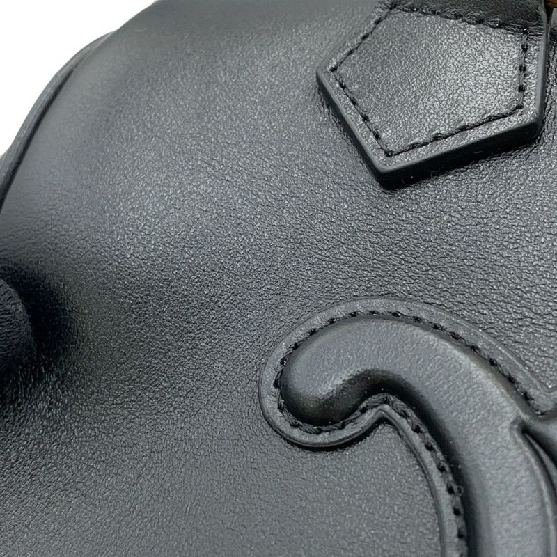 セリーヌ ハンドバッグ トリオンフ スモール ボストン カーフレザー 113773 2way 黒