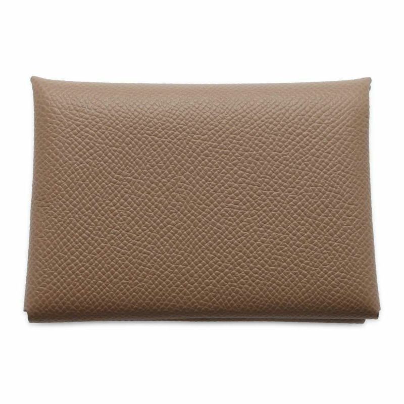 エルメス コインケース カルヴィ デュオ エトゥープ/シルバー金具 ヴォーエプソン W刻印 財布