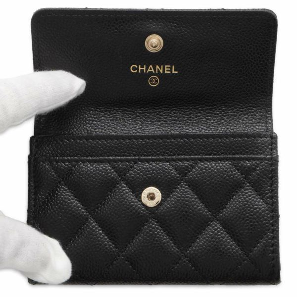シャネル カードケース マトラッセ フラップ ココマーク キャビアスキン AP3978 CHANEL 黒