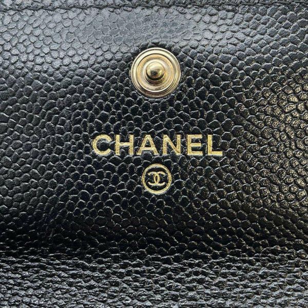シャネル カードケース マトラッセ フラップ ココマーク キャビアスキン AP3978 CHANEL 黒