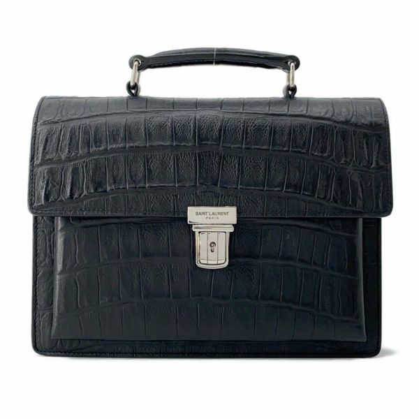 サンローランパリ ハンドバッグ ハイスクール サンローラン サッチェル 型押しレザー 392264 2wayショルダー 黒