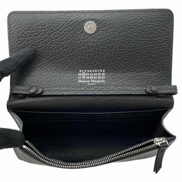 メゾンマルジェラ チェーンウォレット ４ステッチ グレイニーレザー SA3UI0008P4455T8013 Maison Margiela 財布 黒