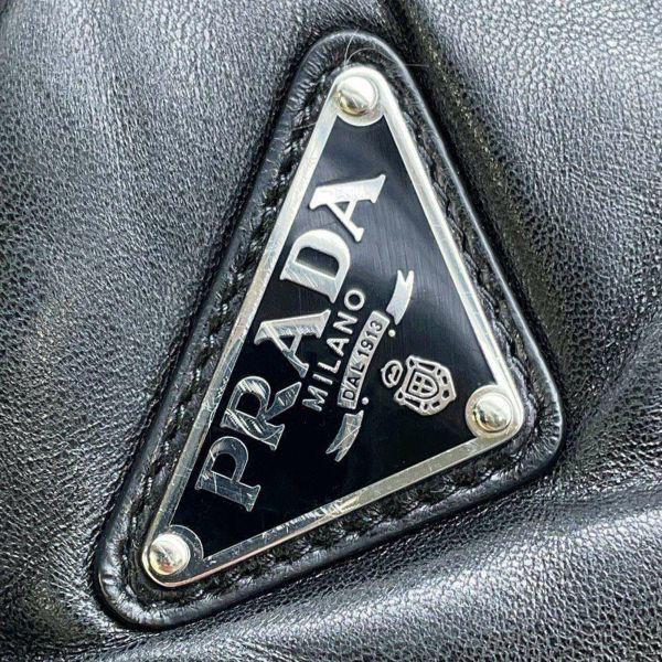 プラダ ハンドバッグ パデッドナッパ レザー 1BA384 PRADA バッグ 2wayショルダーバッグ 黒