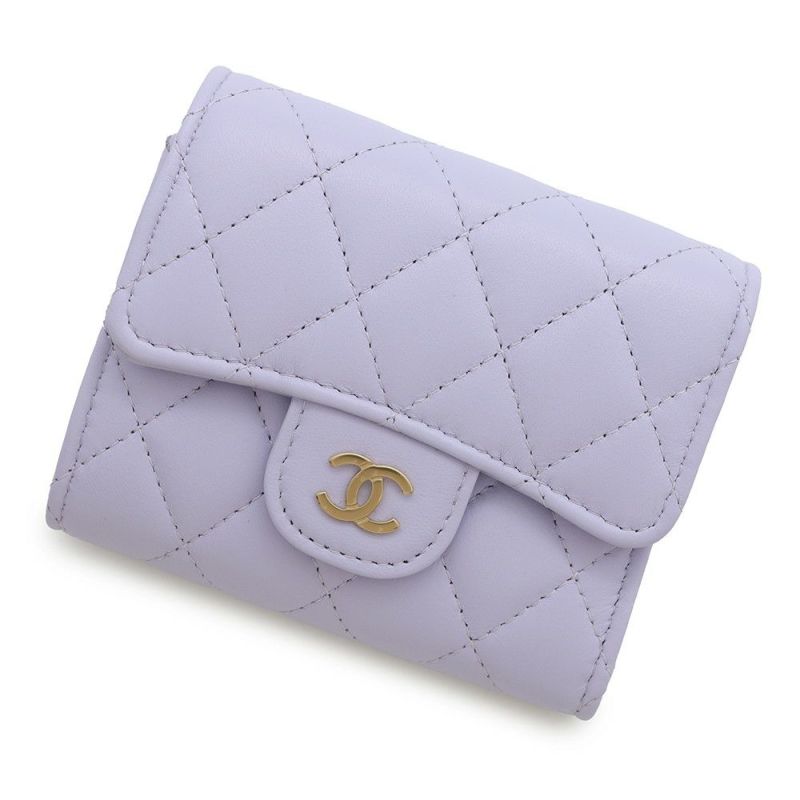 シャネル 三つ折り財布 マトラッセ ココマーク クラシック スモール フラップ ウォレット ラムスキン AP0229