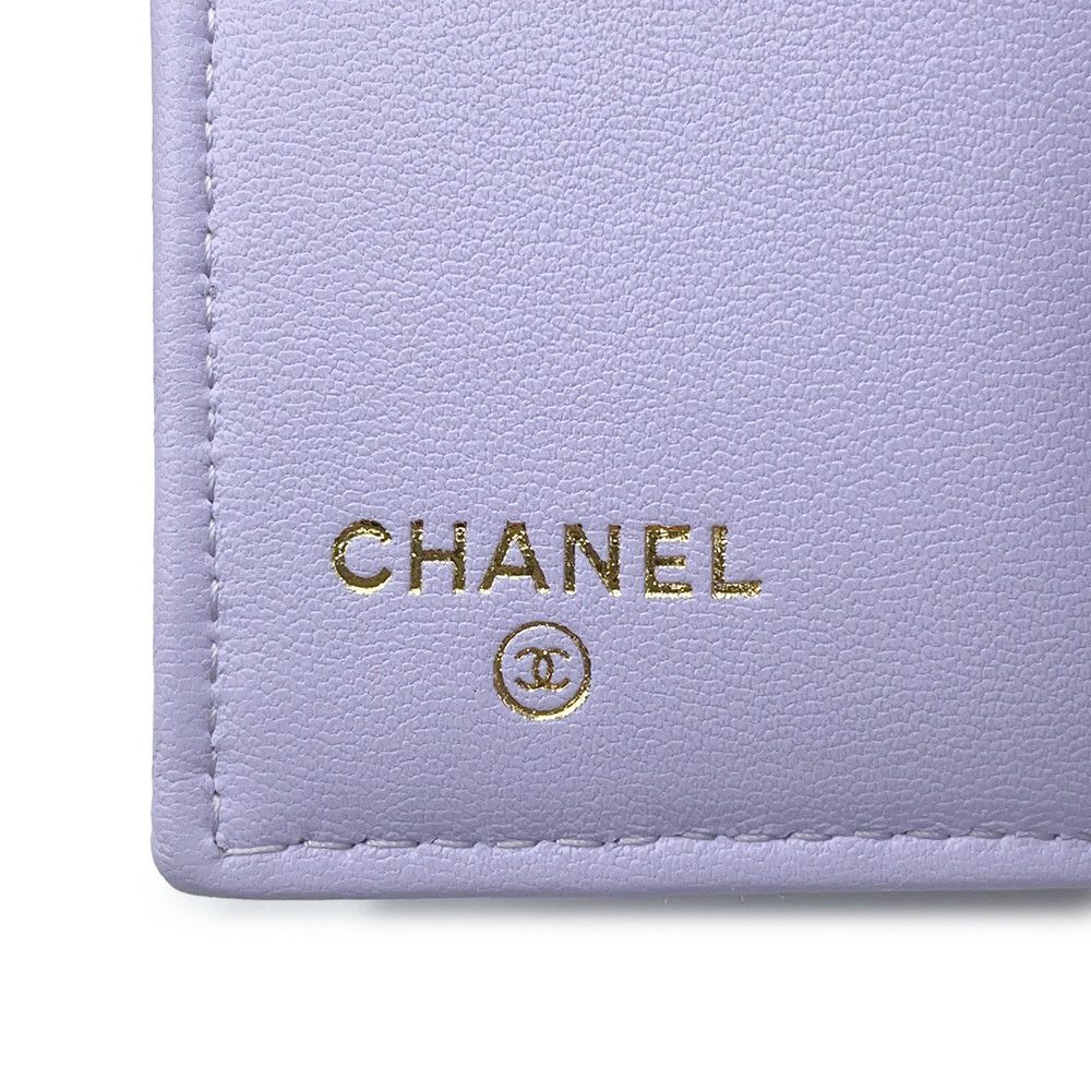 シャネル 三つ折り財布 マトラッセ ココマーク クラシック スモール フラップ ウォレット ラムスキン AP0229