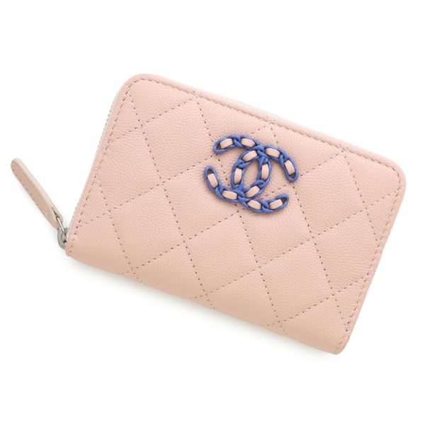 シャネル コインケース ココマーク マトラッセ CHANEL19 ジップ