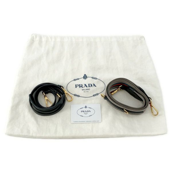 プラダ ショルダーバッグ ロゴ レザー 1BD102 PRADA バッグ 黒