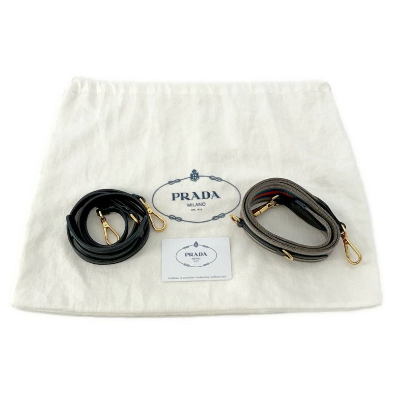 プラダ ショルダーバッグ ロゴ レザー 1BD102 PRADA バッグ 黒
