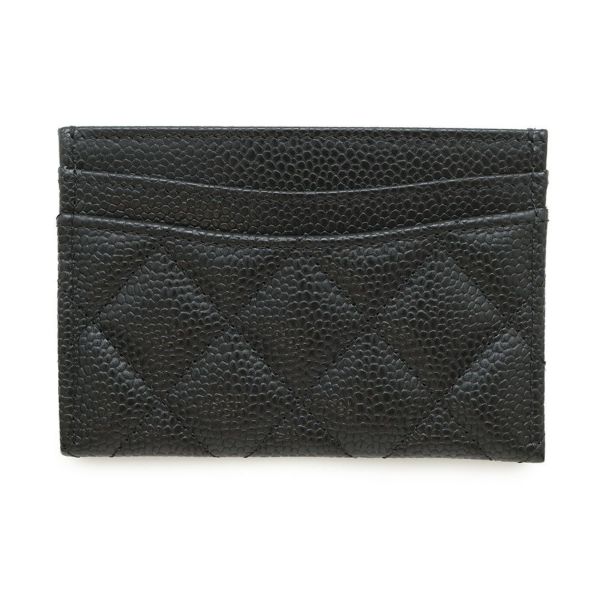 シャネル カードケース クラシック マトラッセ ココマーク キャビアスキン AP0213 CHANEL 定期入れ 名刺入れ パスケース 黒