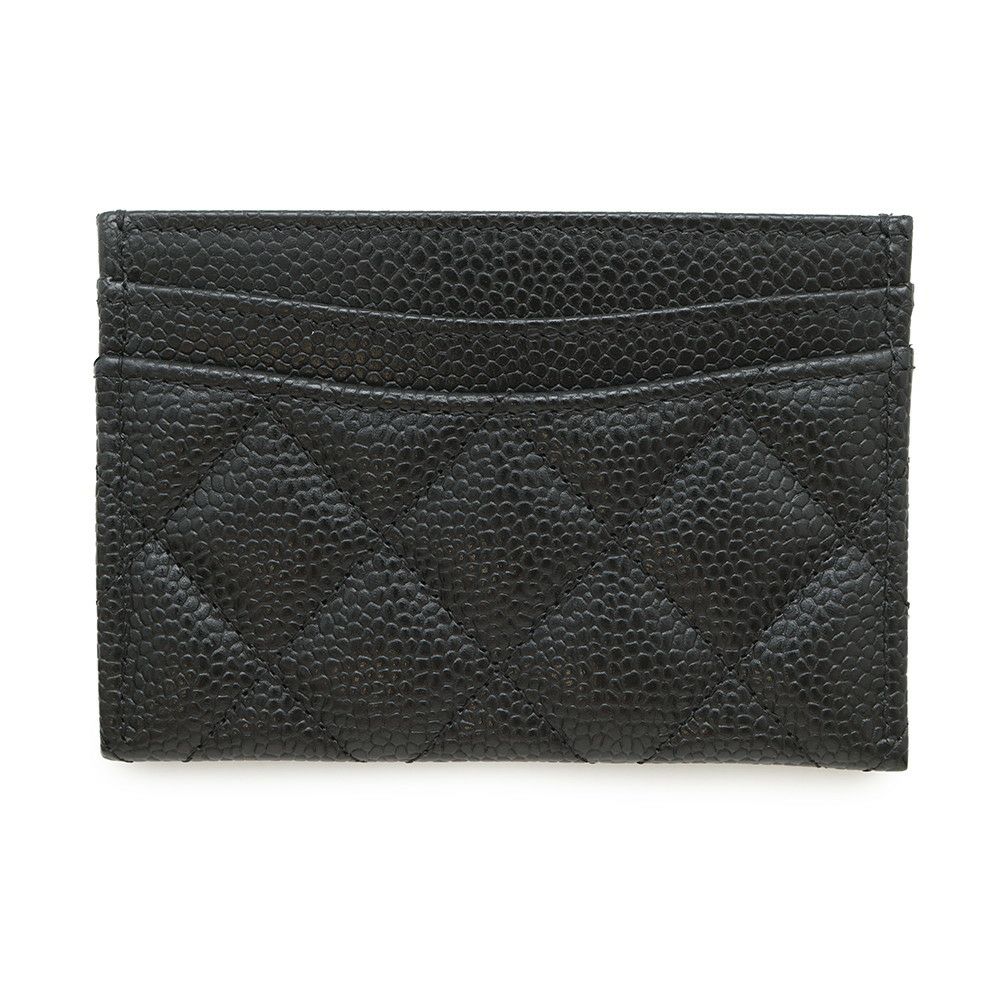 シャネル カードケース クラシック マトラッセ ココマーク キャビアスキン AP0213 CHANEL 定期入れ 名刺入れ パスケース 黒