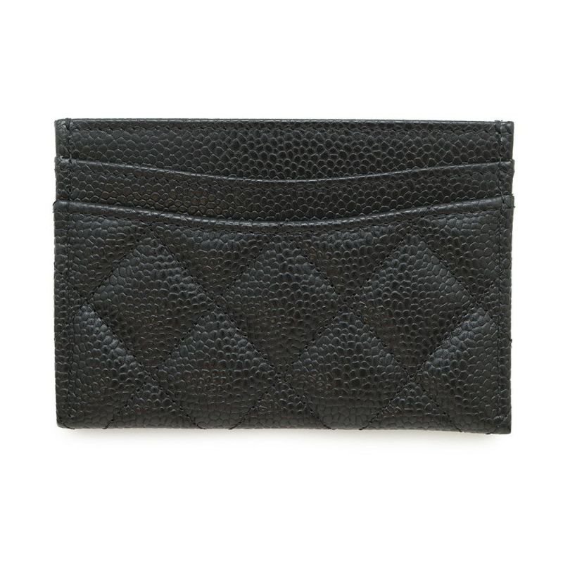シャネル カードケース クラシック マトラッセ ココマーク キャビアスキン AP0213 CHANEL 定期入れ 名刺入れ パスケース 黒