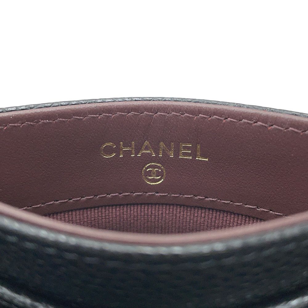 シャネル カードケース クラシック マトラッセ ココマーク キャビアスキン AP0213 CHANEL 定期入れ 名刺入れ パスケース 黒
