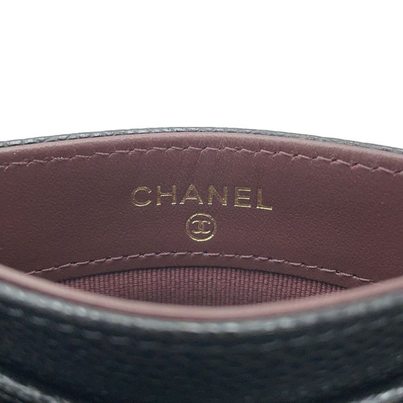 シャネル カードケース クラシック マトラッセ ココマーク キャビアスキン AP0213 CHANEL 定期入れ 名刺入れ パスケース 黒