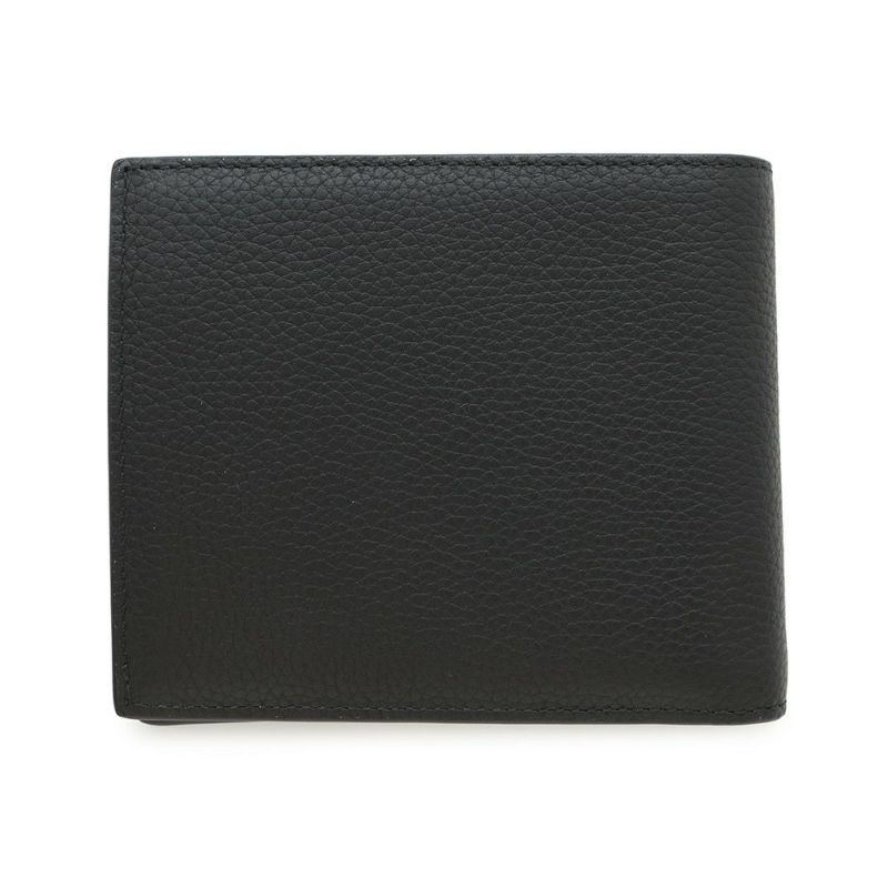 クリスチャン・ディオール 二つ折り財布 刺繍ロゴ レザー Christian Dior 黒 セール品