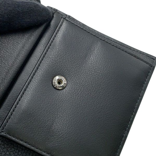 クリスチャン・ディオール 二つ折り財布 刺繍ロゴ レザー Christian Dior 黒 セール品