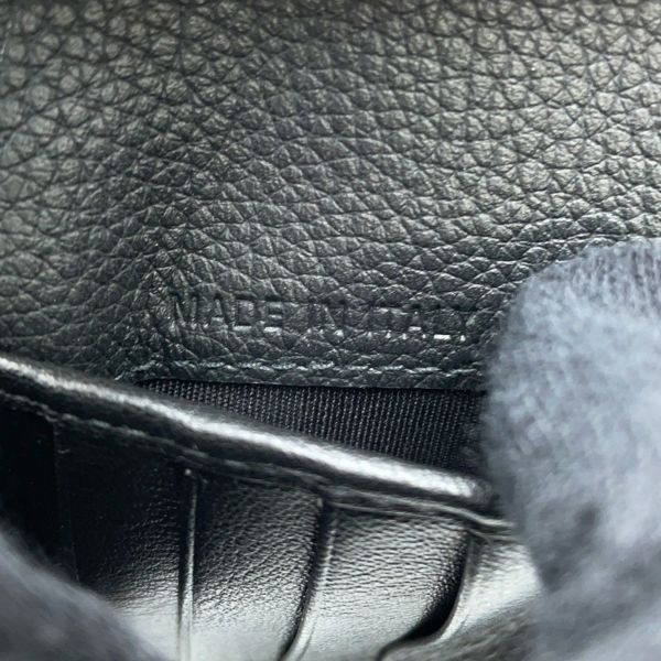 クリスチャン・ディオール 二つ折り財布 刺繍ロゴ レザー Christian Dior 黒 セール品