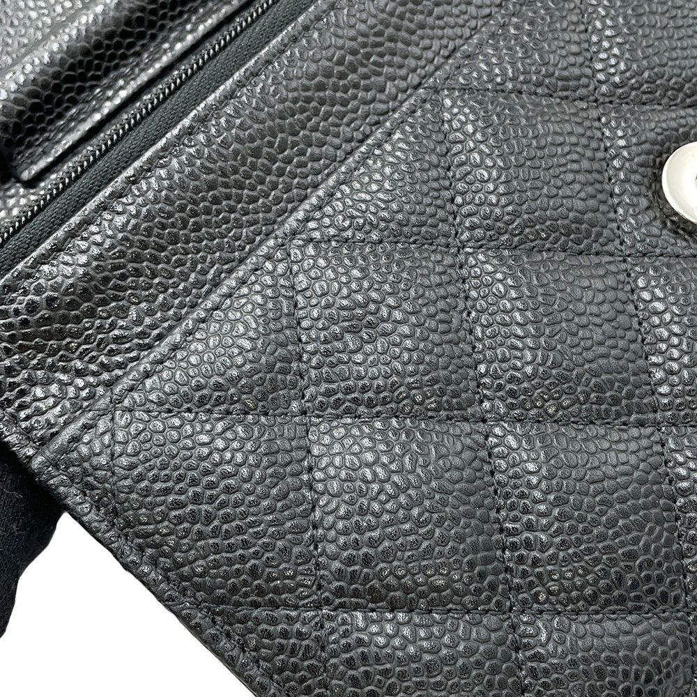 シャネル チェーンウォレット クラシック マトラッセ ココマーク キャビアスキン AP0250 CHANEL 財布 黒