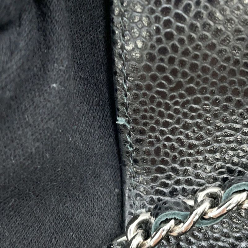 シャネル チェーンウォレット クラシック マトラッセ ココマーク キャビアスキン AP0250 CHANEL 財布 黒