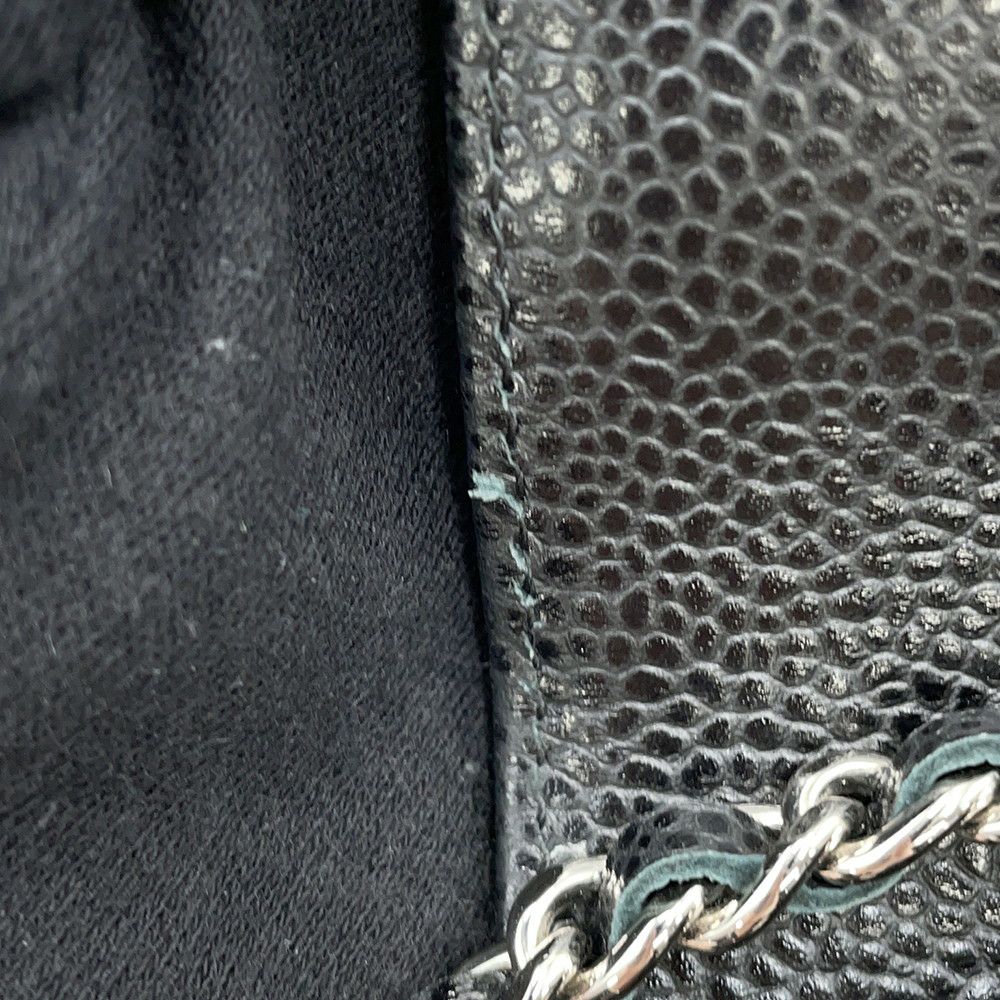 シャネル チェーンウォレット クラシック マトラッセ ココマーク キャビアスキン AP0250 CHANEL 財布 黒