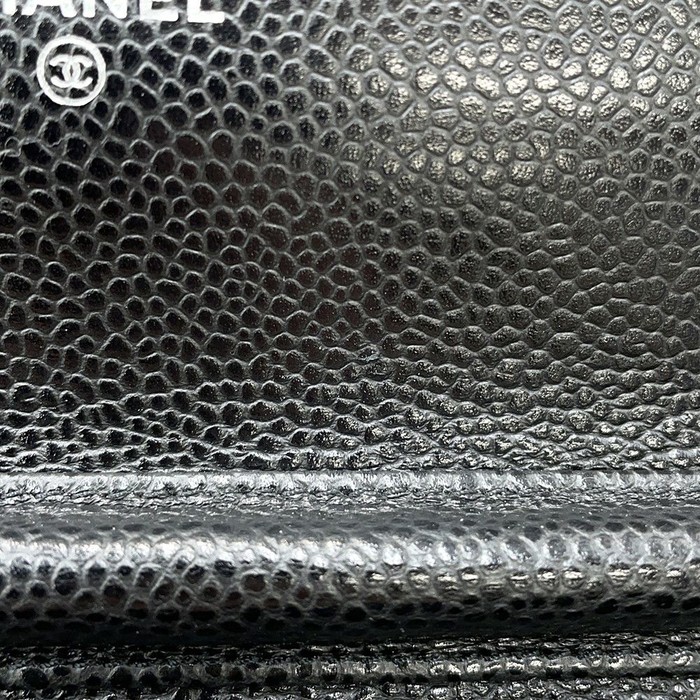 シャネル チェーンウォレット クラシック マトラッセ ココマーク キャビアスキン AP0250 CHANEL 財布 黒