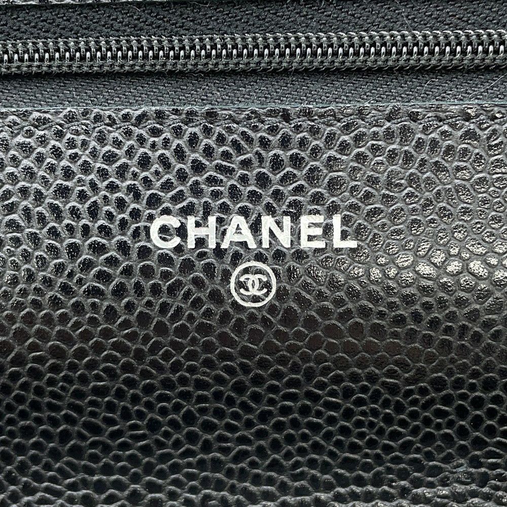 シャネル チェーンウォレット クラシック マトラッセ ココマーク キャビアスキン AP0250 CHANEL 財布 黒