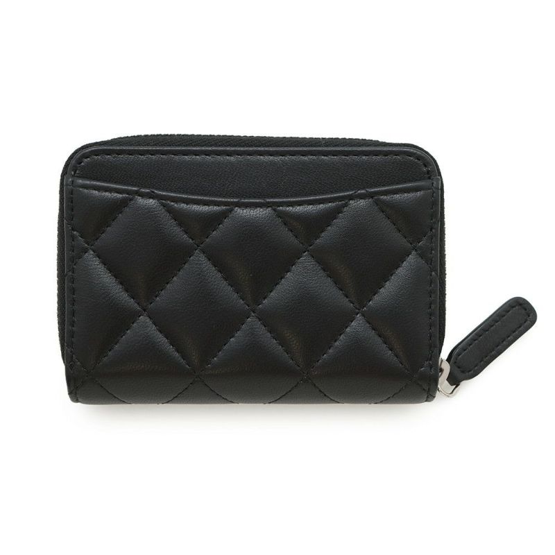 シャネル コインケース クラシック ジップコインパース マトラッセ ココマーク ラムスキン AP0216 CHANEL 財布 小銭入れ 黒