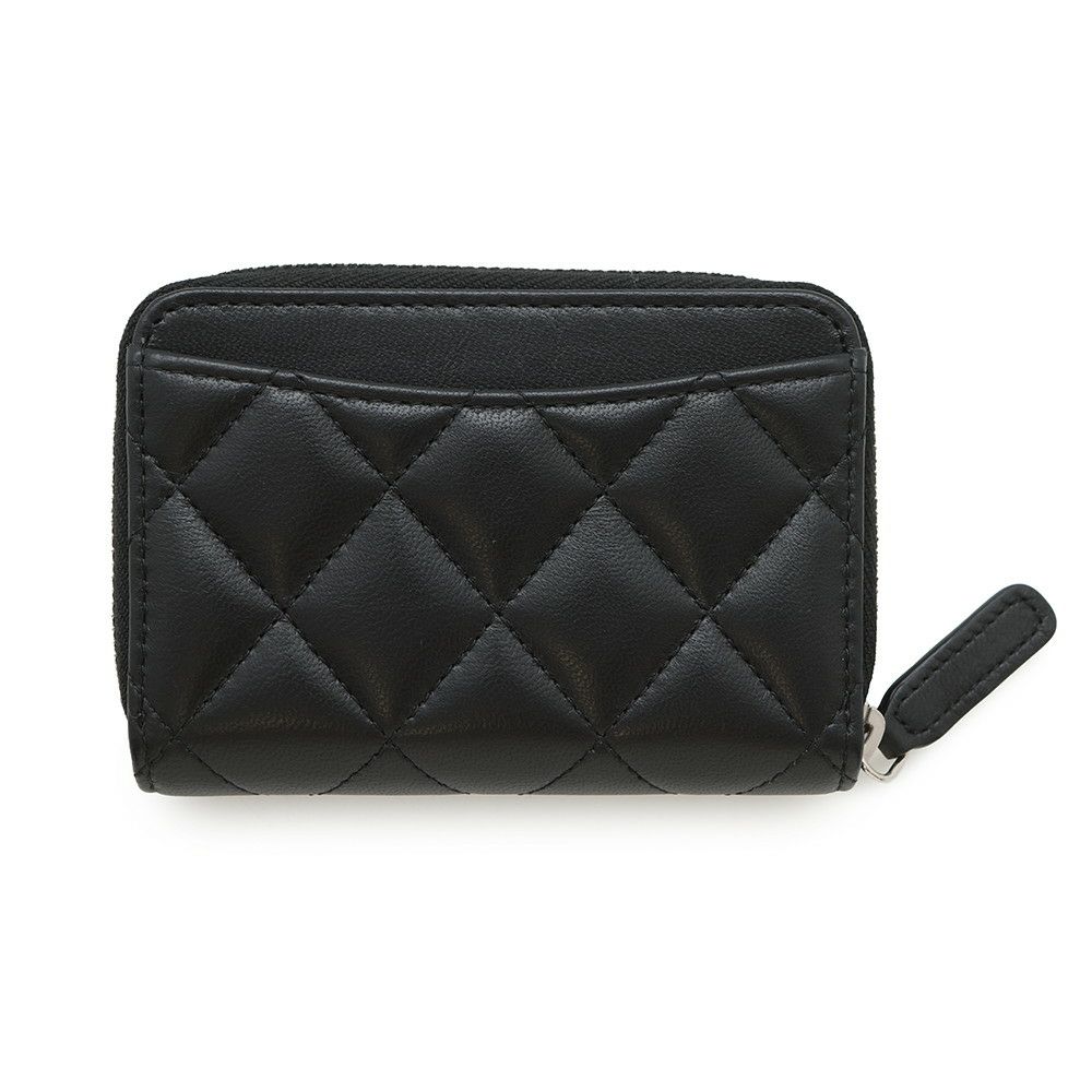シャネル コインケース クラシック ジップコインパース マトラッセ ココマーク ラムスキン AP0216 CHANEL 財布 小銭入れ 黒