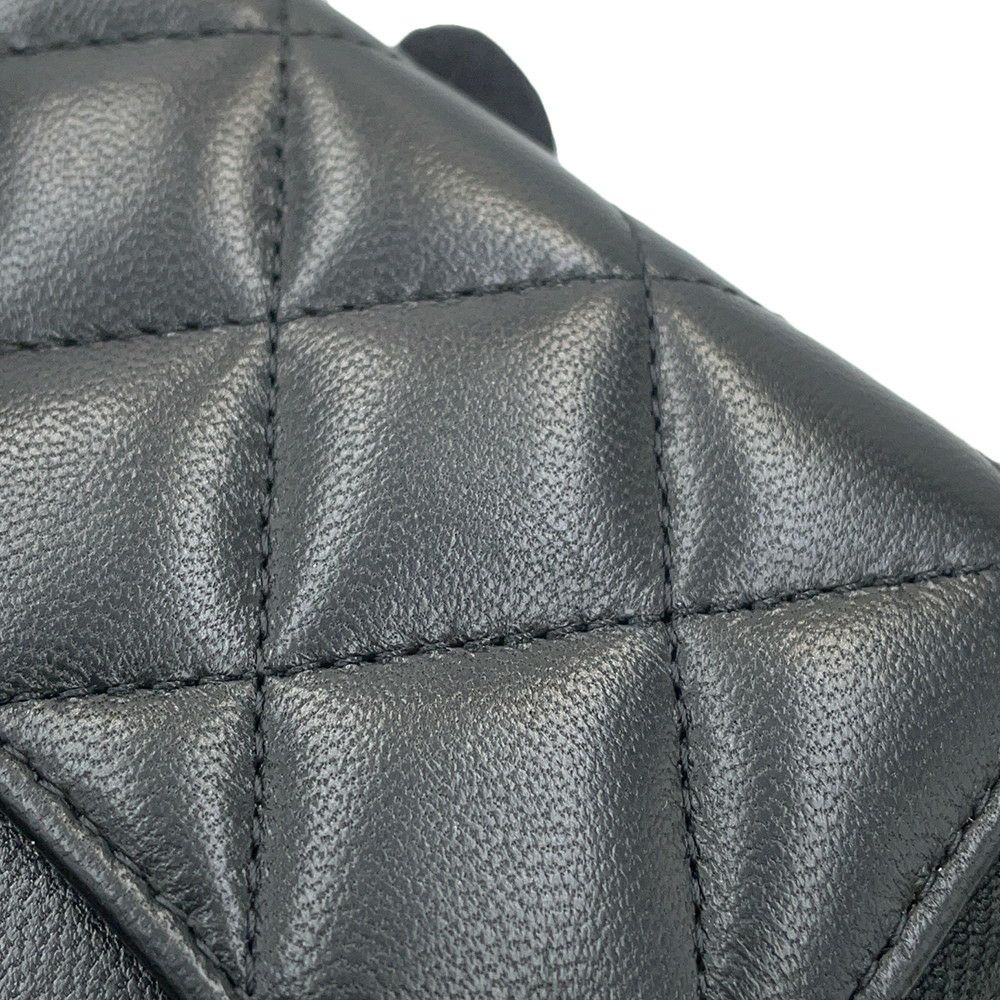 シャネル コインケース クラシック ジップコインパース マトラッセ ココマーク ラムスキン AP0216 CHANEL 財布 小銭入れ 黒
