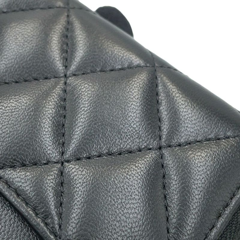 シャネル コインケース クラシック ジップコインパース マトラッセ ココマーク ラムスキン AP0216 CHANEL 財布 小銭入れ 黒
