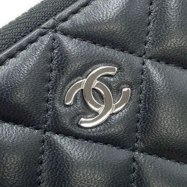 シャネル コインケース クラシック ジップコインパース マトラッセ ココマーク ラムスキン AP0216 CHANEL 財布 小銭入れ 黒