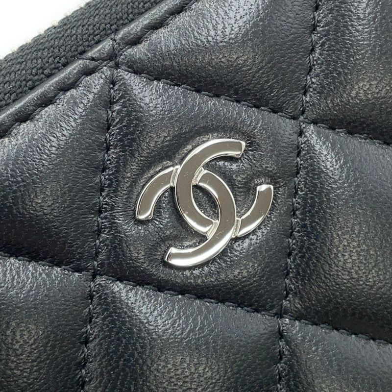 シャネル コインケース クラシック ジップコインパース マトラッセ ココマーク ラムスキン AP0216 CHANEL 財布 小銭入れ 黒
