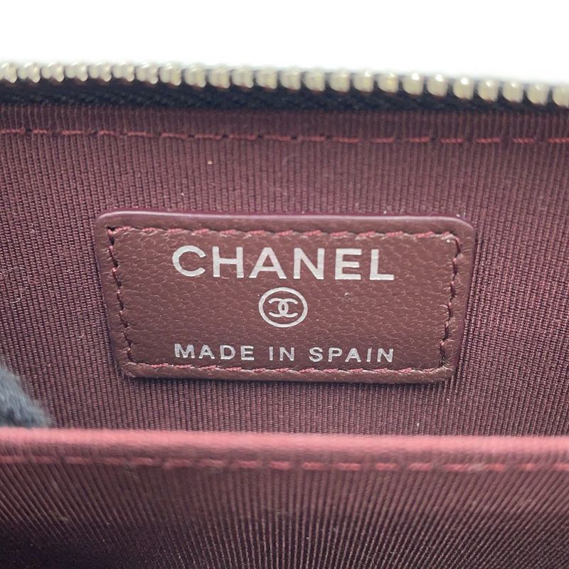 シャネル コインケース クラシック ジップコインパース マトラッセ ココマーク ラムスキン AP0216 CHANEL 財布 小銭入れ 黒