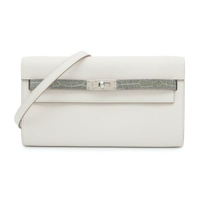 エルメス アザップ コンパクト シルクイン エバーカラー ニューホワイト B刻印 HERMES エルメス 二つ折り財布 アザップシルクイン コンパクト