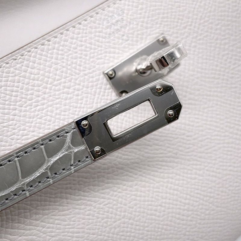 エルメス ケリーウォレット ロング トゥーゴー タッチ グリスペール/グリシマン/シルバー金具 エプソン/アリゲーターシャイン B刻印