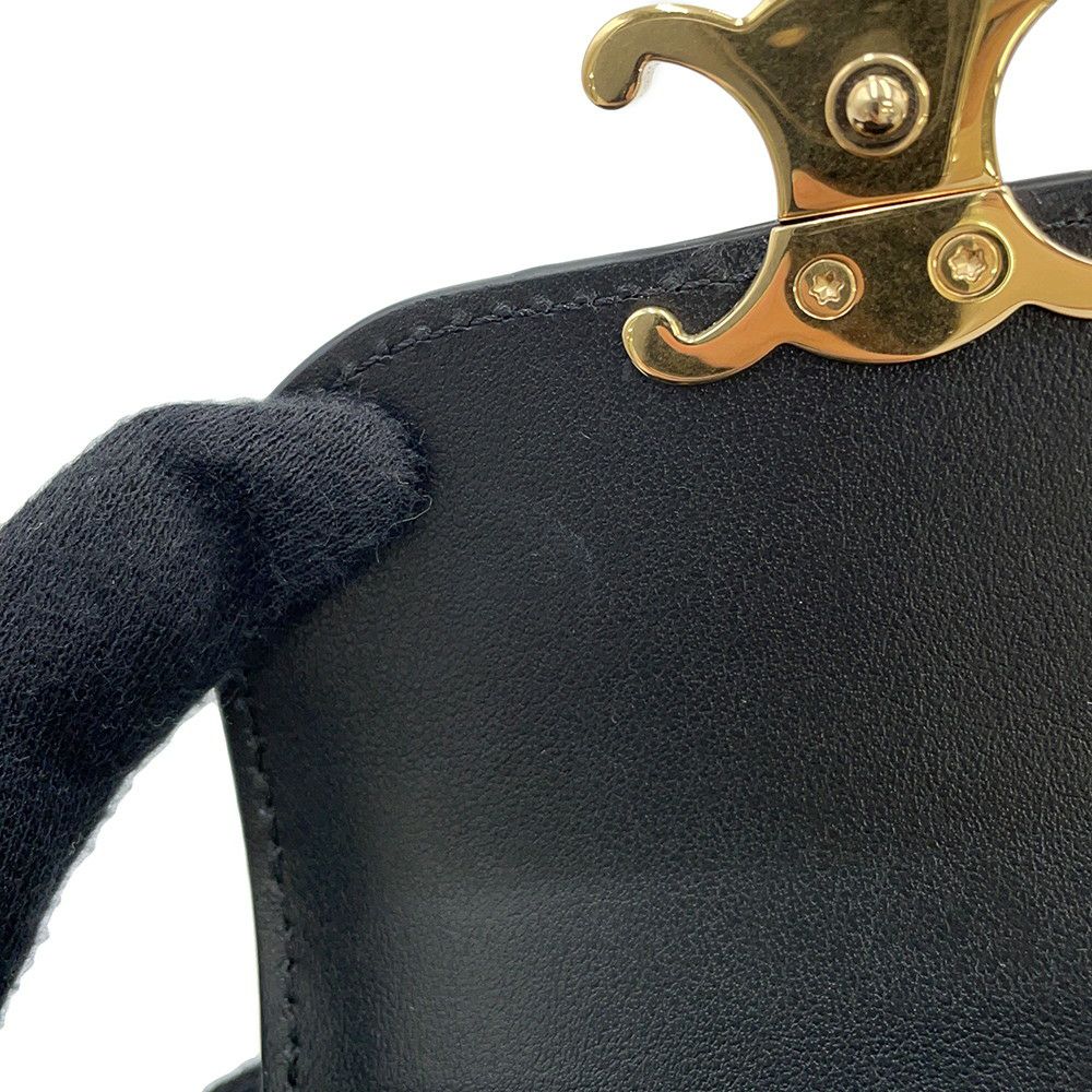 セリーヌ 三つ折り財布 トリオンフ スモール フラップウォレット 10D783 CELINE 黒