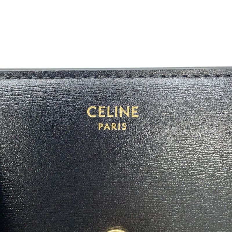 セリーヌ 三つ折り財布 トリオンフ スモール フラップウォレット 10D783 CELINE 黒