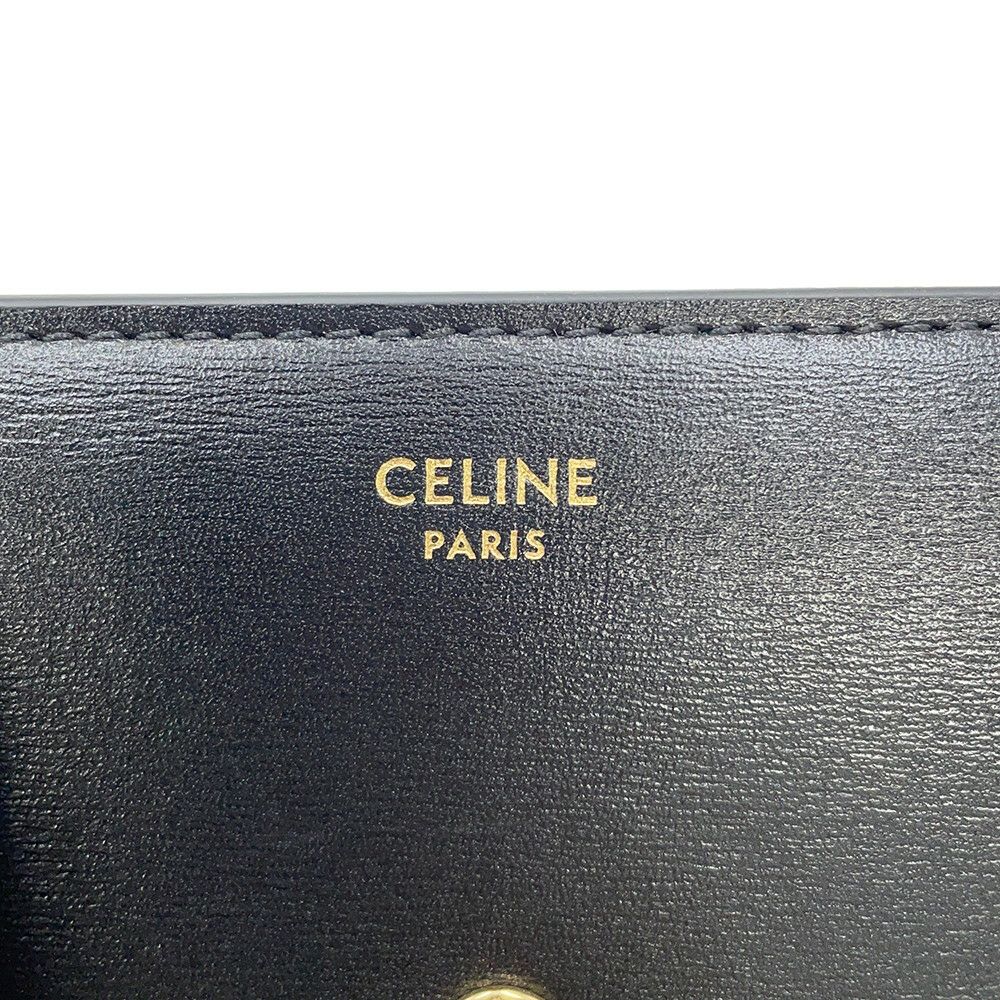 セリーヌ 三つ折り財布 トリオンフ スモール フラップウォレット 10D783 CELINE 黒