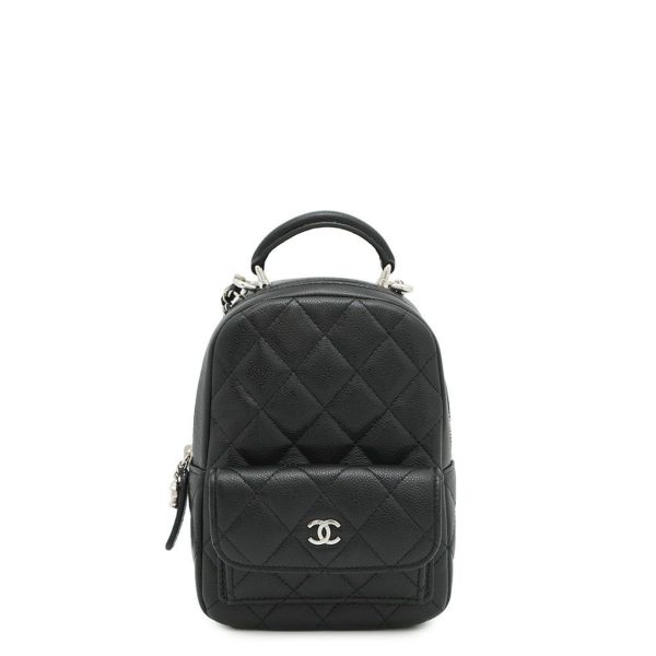シャネル リュック マトラッセ ココマーク タイムレスクラシック ミニ キャビアスキン AP3753 バッグ バックパック 黒 2way