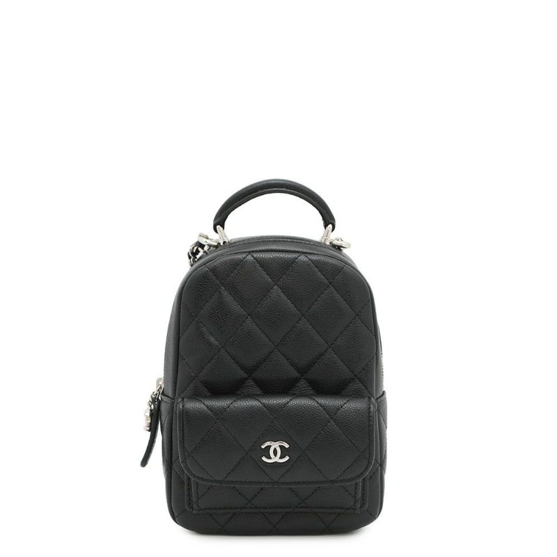 シャネル リュック マトラッセ ココマーク タイムレスクラシック ミニ キャビアスキン AP3753 バッグ バックパック 黒 2way
